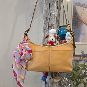 Coach Tattersall Lined Mini Bleecker Duffle #11429 Including Coach Silk Scarf